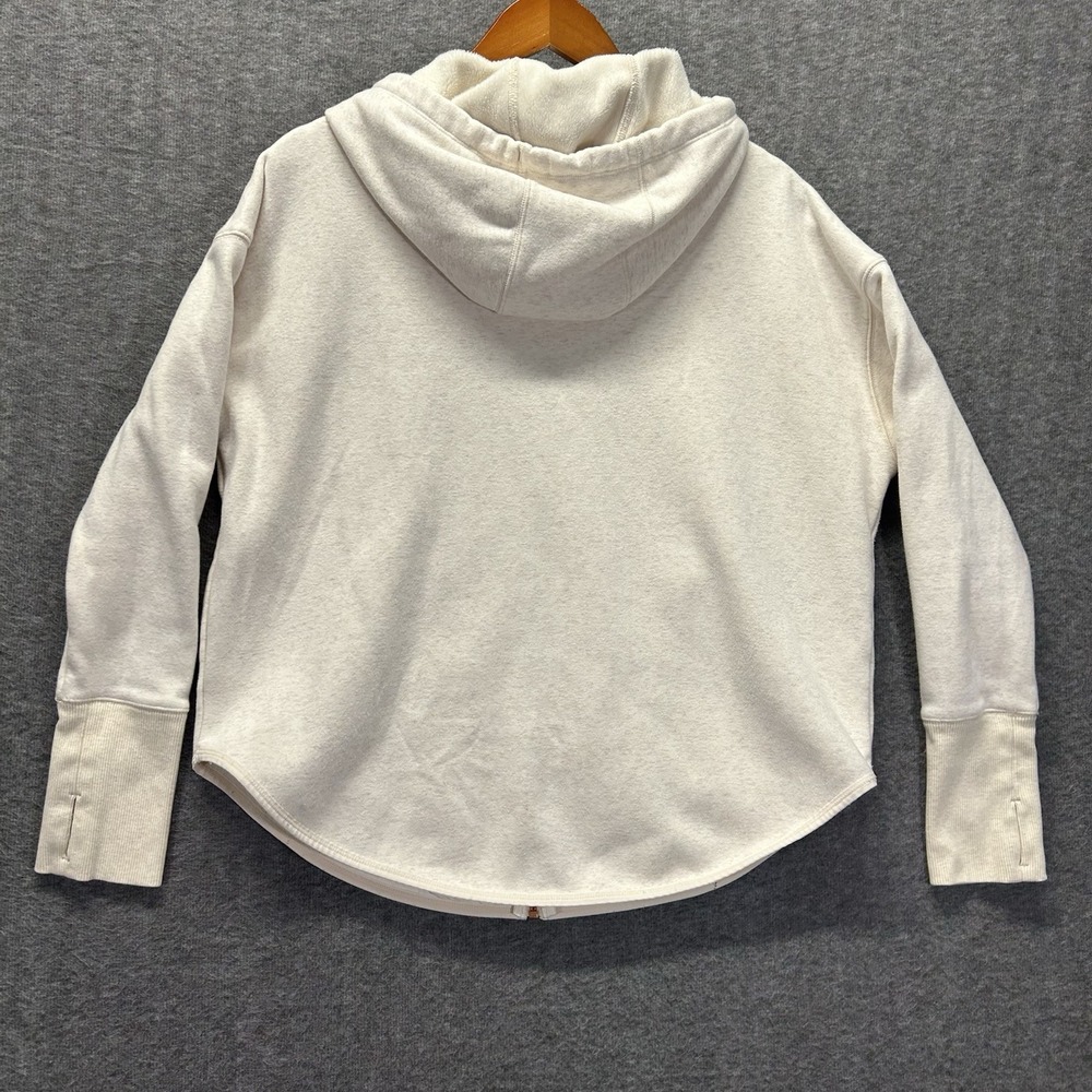Athleta Cozy Karma Recover Full Zip Jacket Heather Cream Rose Gold SIZE Medium - Picture 2 of 9